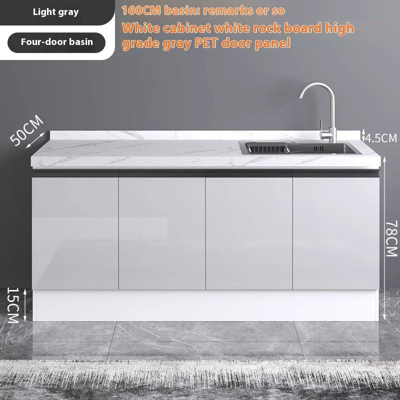QW- Aluminum Alloy Kitchen Storage Cabinet with Free Sink