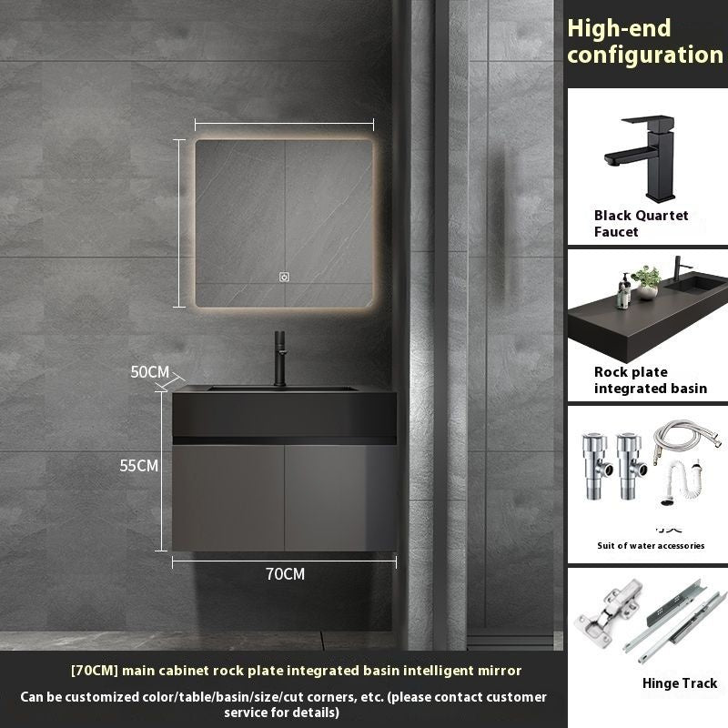 QW- Custom-made Real Wood Storage Cabinet Smart Mirror Sink in the Bathroom