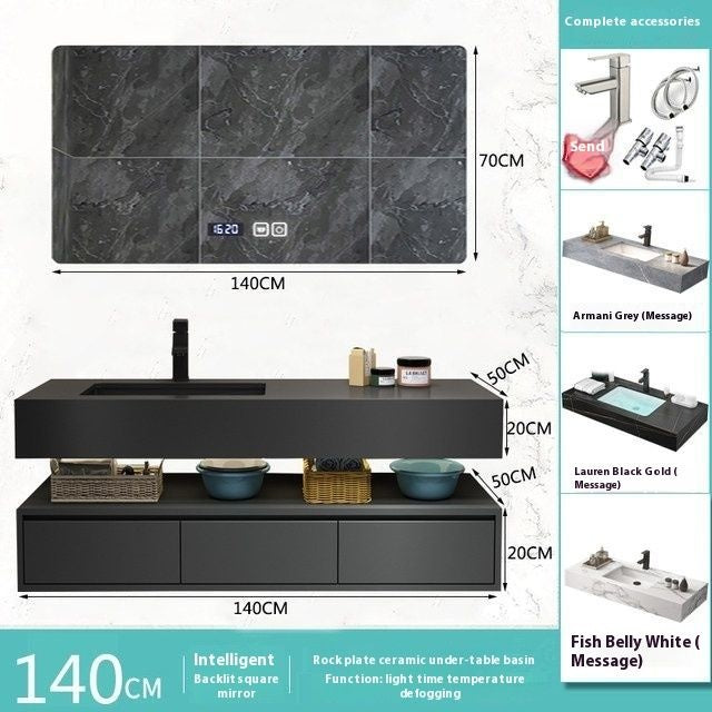 QW- Custom-made Premium Storage Cabinet Sink Set Smart Mirror Bathroom