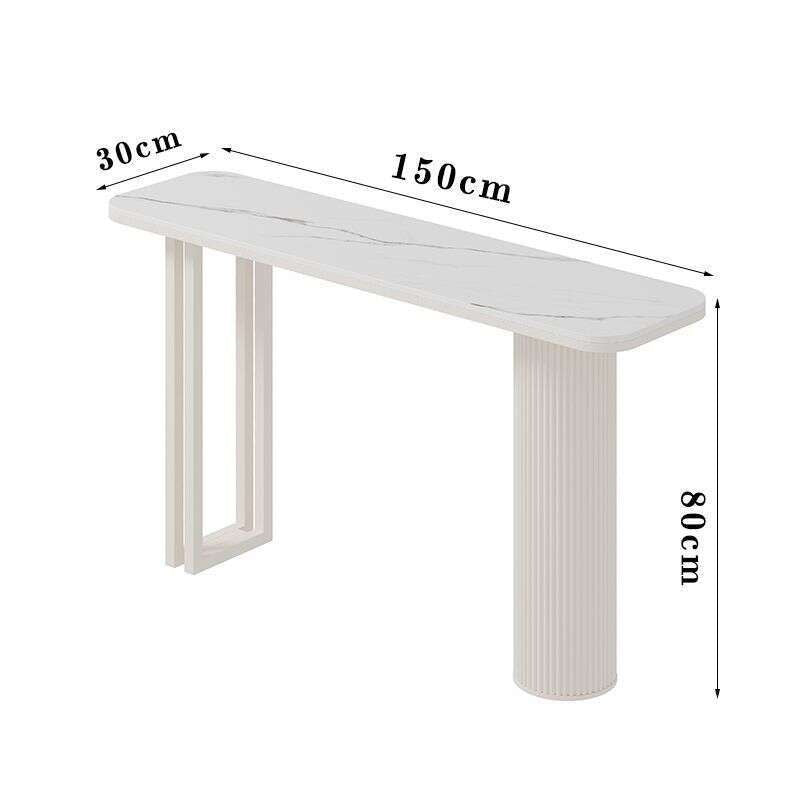 Meja batu pembahagi ruang tamu bar, jalur logam, pintu masuk, gaya Itali, meja konsol segi empat sama mewah ringan.