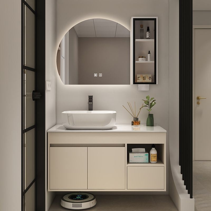 QW- Bilik Mandi Pintar, Kabinet Penyimpanan Bilik Mandi Cermin, Set Besen 
