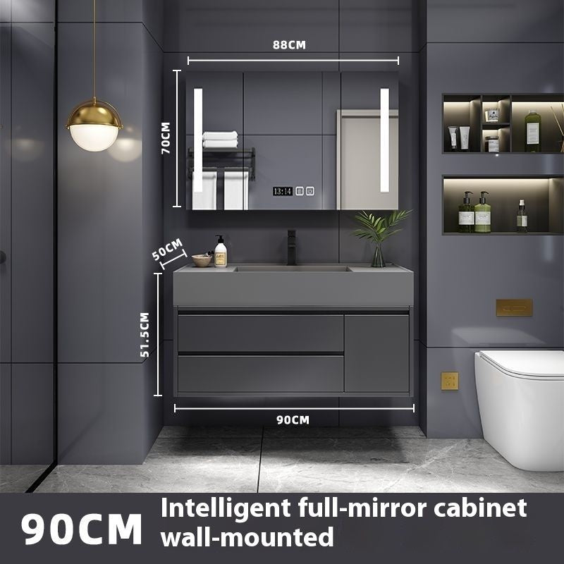 QW- Smart Mirror Real Wood Storage Bathroom Wash Cabinet