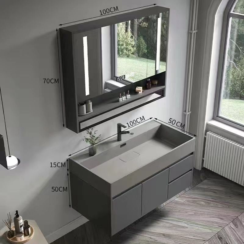 QW- Smart Mirror Real Wood Storage Bathroom Wash Cabinet