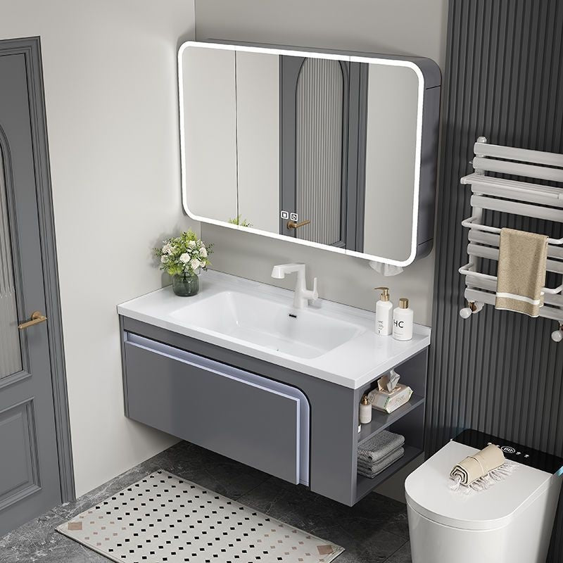 QW- Aluminum Storage Cabinet Smart Mirror in the Bathroom, Bathroom Sink