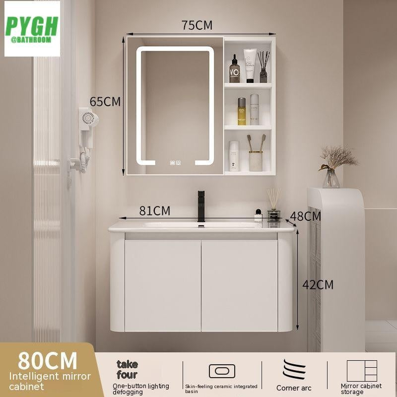 QW- Basin space aluminum integrated basin cabinet, bathroom mirror, storage cabinet