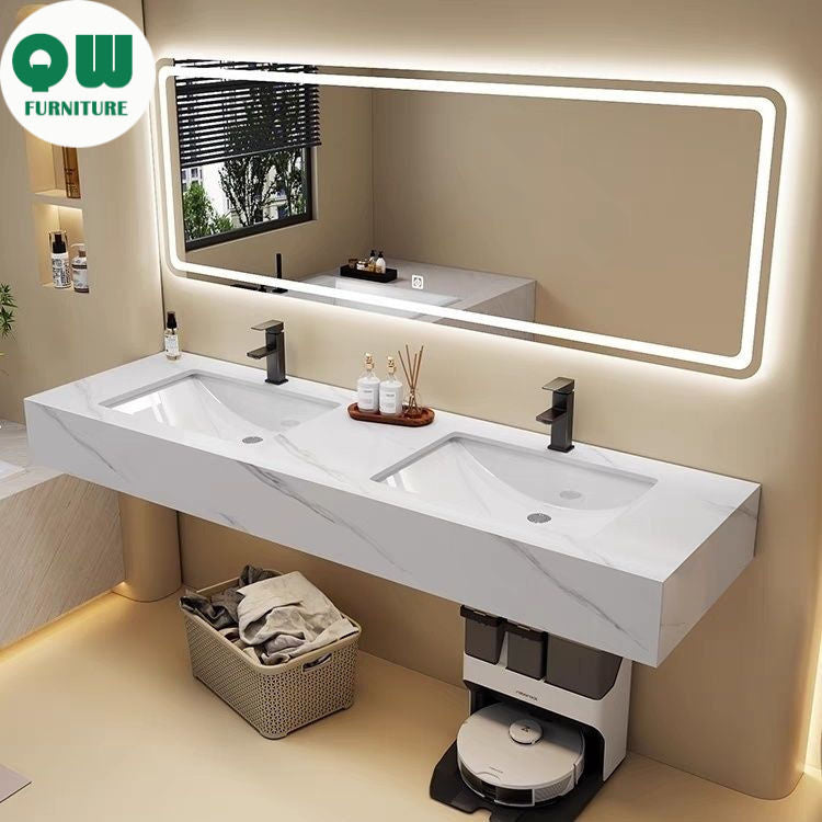 QW- Artificial Marble Sink Set, Smart Bathroom Mirror