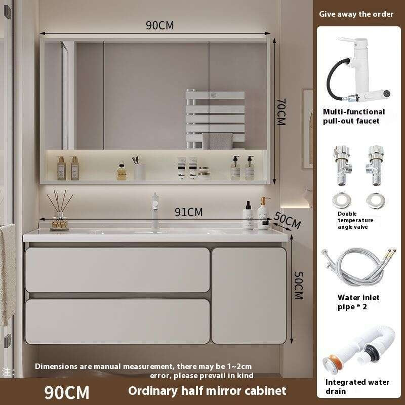 QW- Real wood storage cabinet smart mirror in the bathroom, bathroom sink