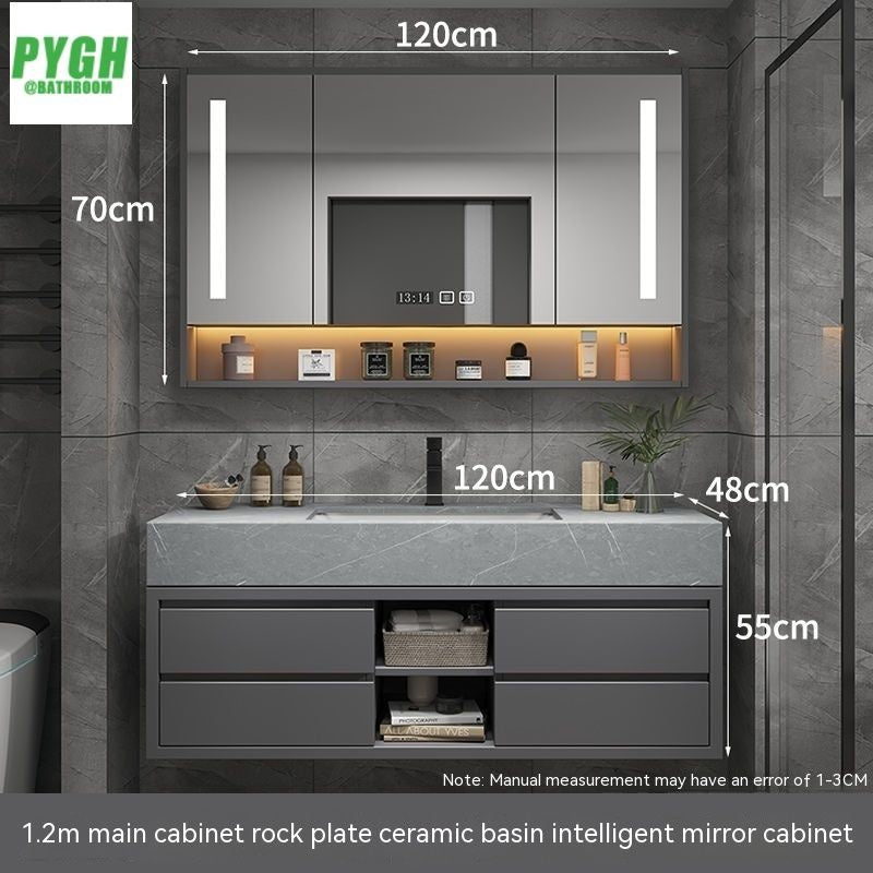 QW- Real wood storage smart mirror bathroom, sink cabinet for bathroom