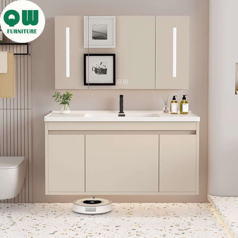 QW- Kabinet Penyimpanan Singki Cermin Pintar di Bilik Mandi 