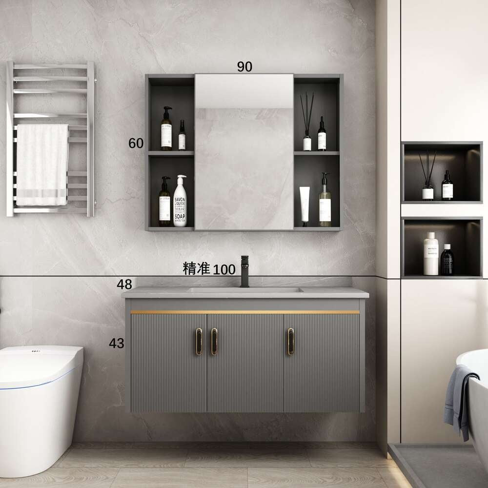 Kabinet Penyimpanan Aluminium QW- Cermin Pintar di Bilik Mandi, Singki Bilik Mandi 