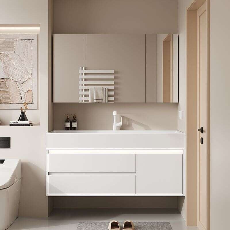 QW- Smart glass cabinet for bathroom storage, width 40 cm.