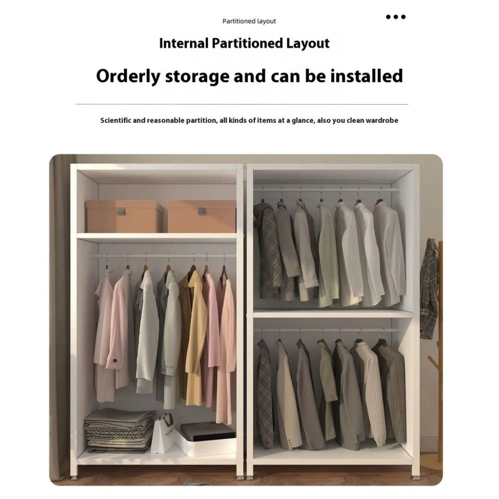 Metal Bedroom Home Wardrobe Durable Storage Cabinet
