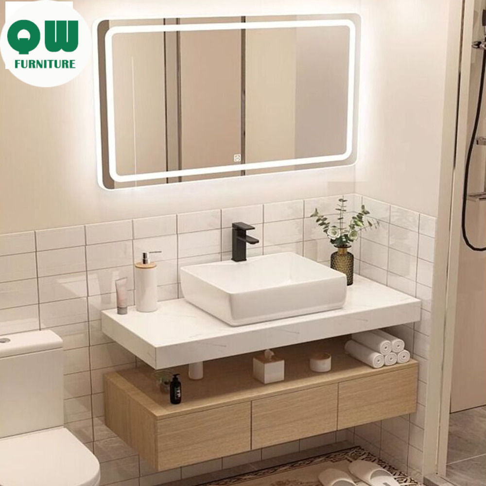 QW- Kabinet Penyimpanan Singki, Cermin Bilik Mandi Pintar 
