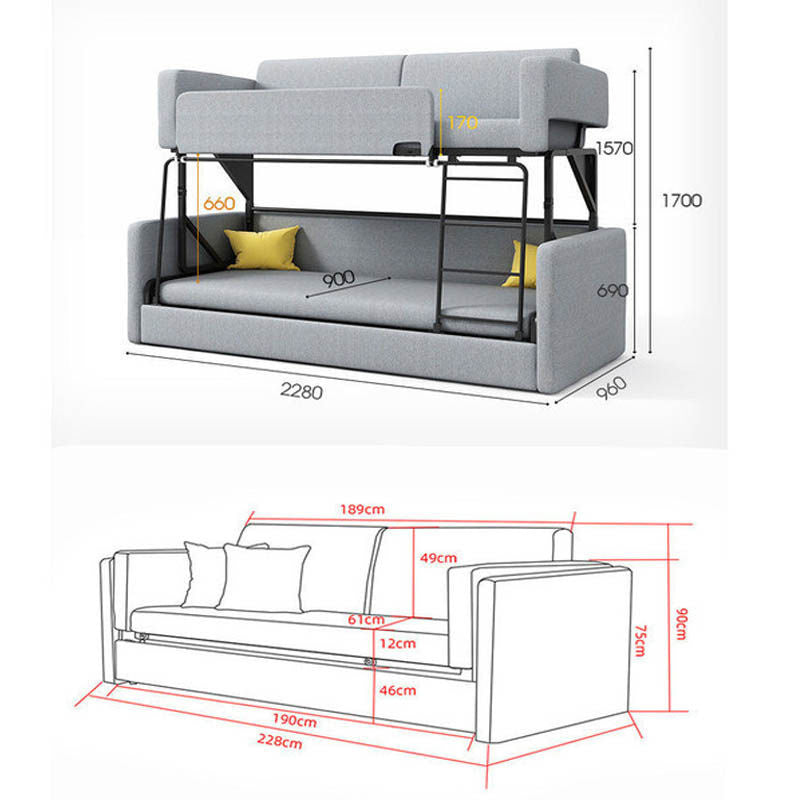 Simple double folding single living room leisure three-fold upper and lower sofa bed