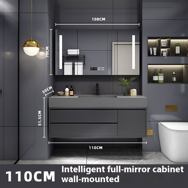 QW- Smart Mirror Real Wood Storage Bathroom Wash Cabinet