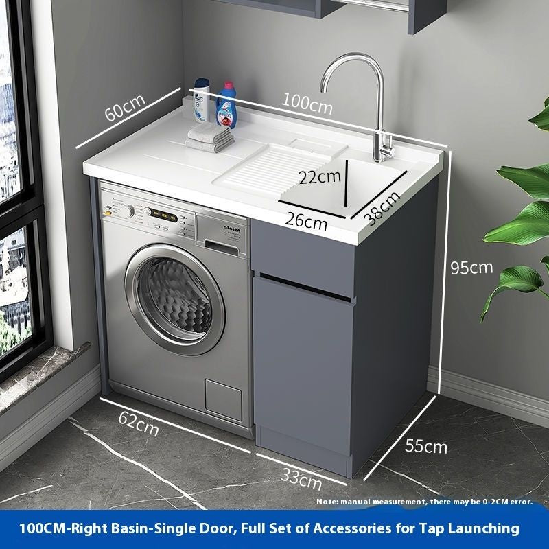 QW- Storage Cabinet Bathroom Sink Set Washing Machine Counter
