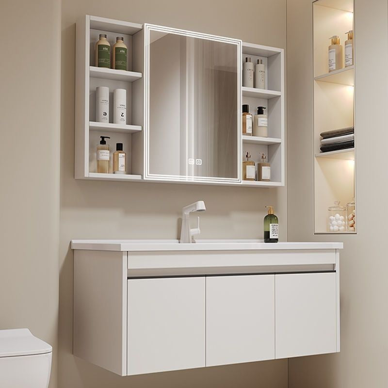 QW- alloy Aluminum makes a storage cabinet for the bathroom, mirror cabinet, and sink set.