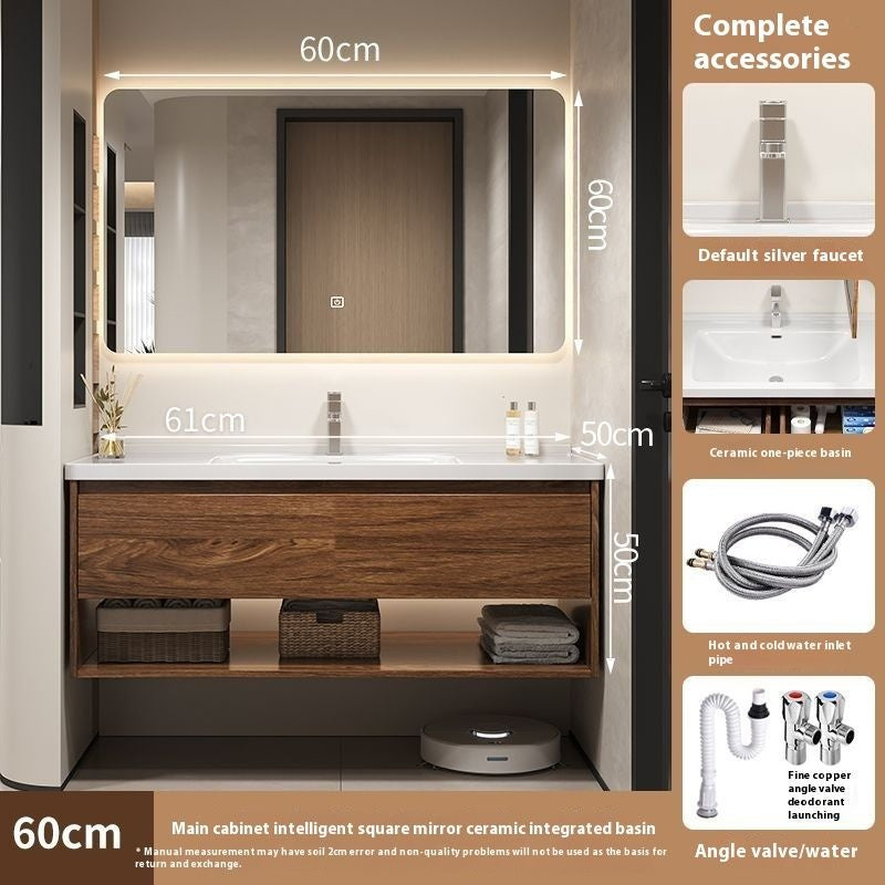 Kabinet kayu QW- Hua To Cermin pintar di bilik mandi Set sinki bilik mandi 