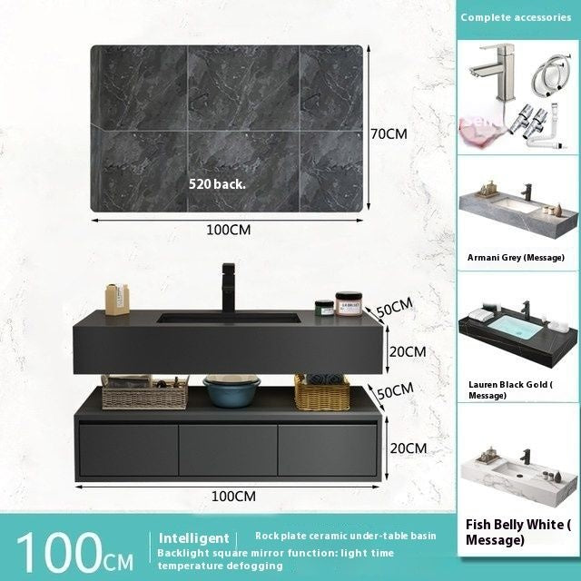 QW- Custom-made Premium Storage Cabinet Sink Set Smart Mirror Bathroom
