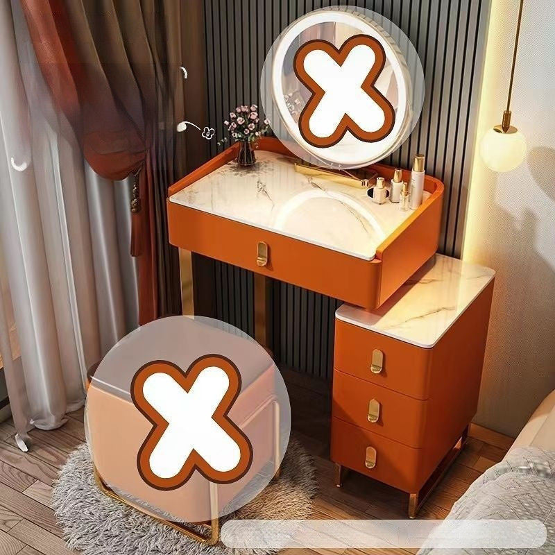 Meja Solek Moden Ringkas Kayu Padu Gaya Itali Storan Rumah Kecil