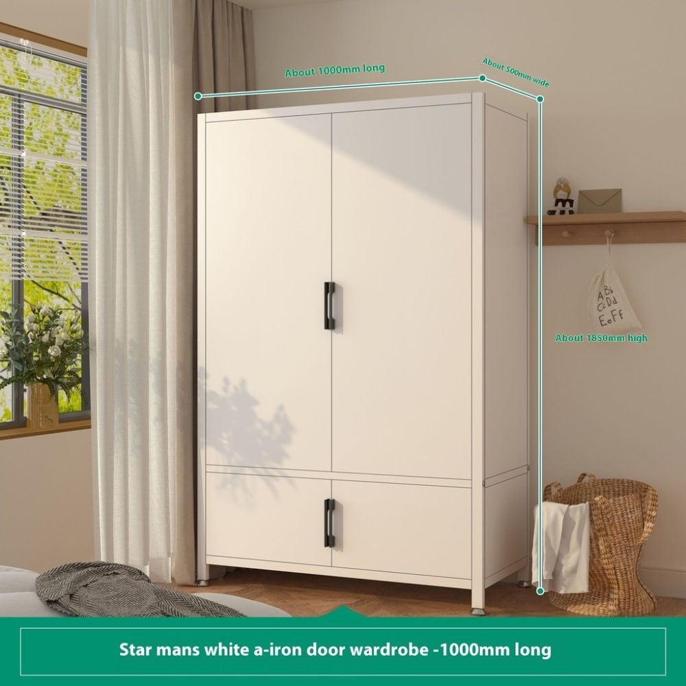 Metal Bedroom Home Wardrobe Durable Storage Cabinet
