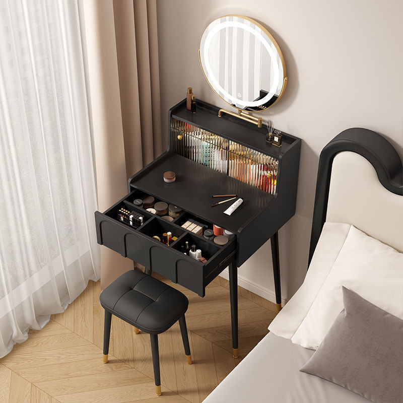 Meja Solek Mini Kecil Bilik Tidur Kayu Padu Hitam Perancis