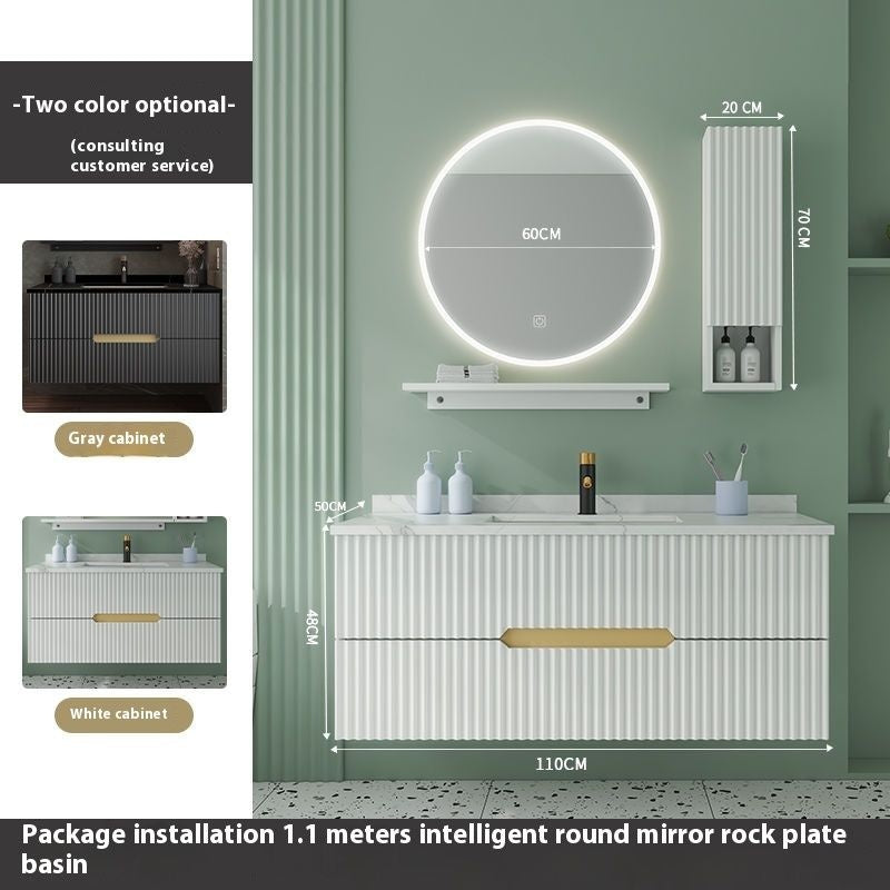 QW- Smart Bathroom, Mirror Bathroom Storage Cabinet, Basin Set
