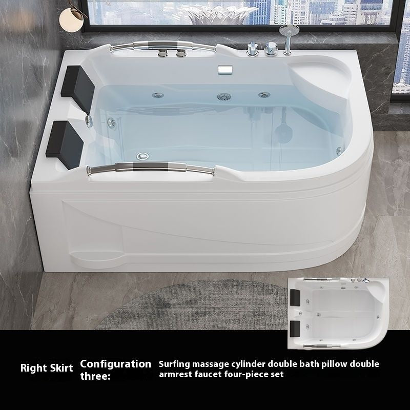 QW- Double Acrylic Heated Temperature Massage Bathtub