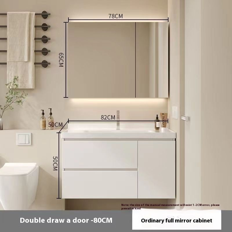 QW- Smart Mirror Real Wood Storage Cabinet in the Bathroom, Bathroom Sink Set