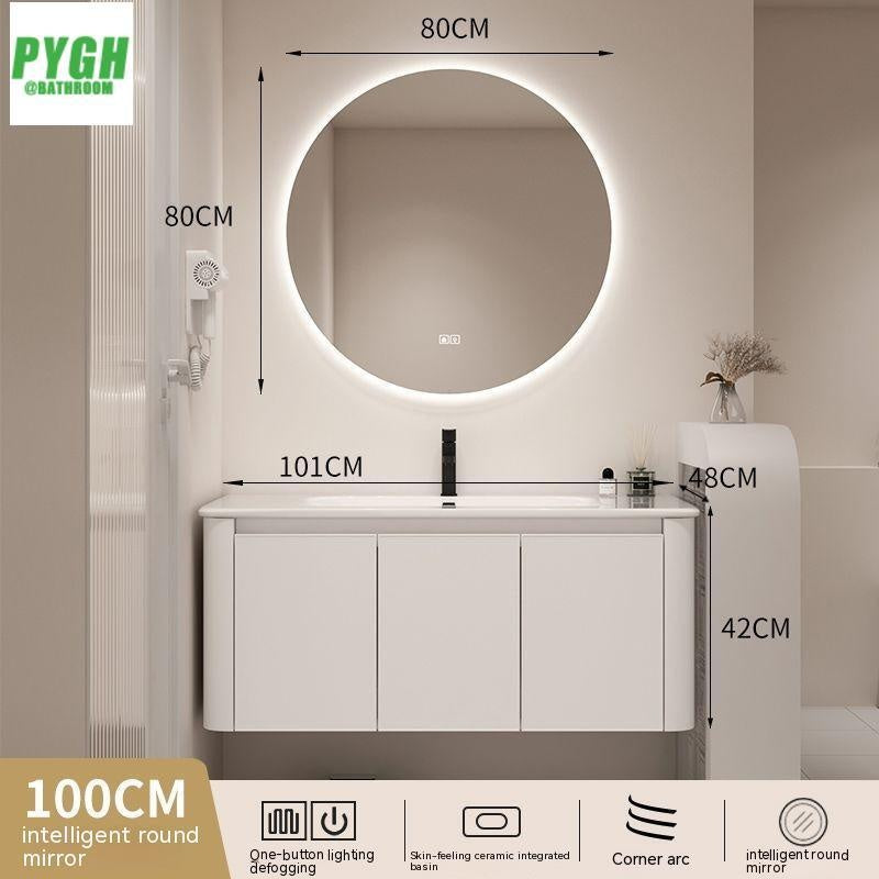 QW- Basin space aluminum integrated basin cabinet, bathroom mirror, storage cabinet