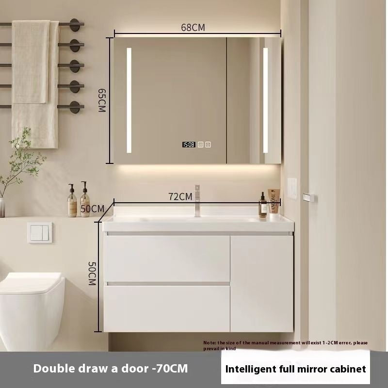 QW- Smart Mirror Real Wood Storage Cabinet in the Bathroom, Bathroom Sink Set