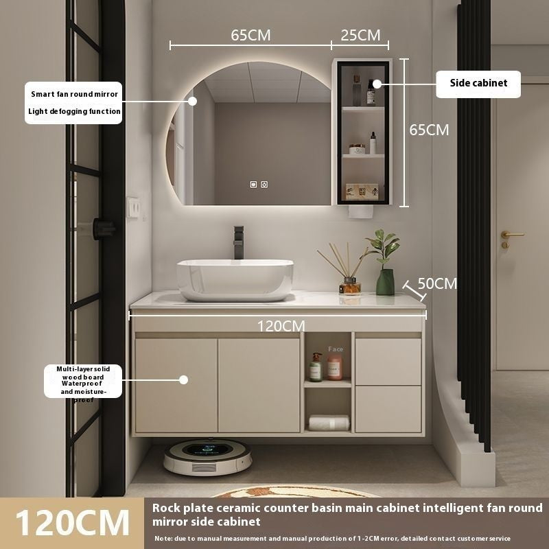 QW- Bilik Mandi Pintar, Kabinet Penyimpanan Bilik Mandi Cermin, Set Besen 