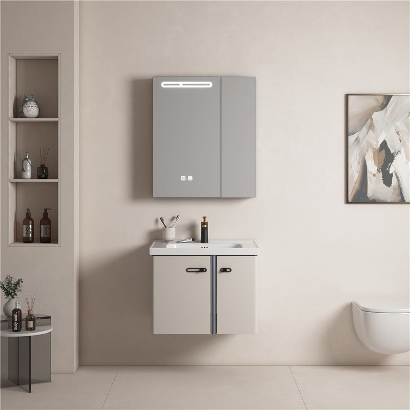 Kabinet simpanan bilik mandi pintar cermin keluli tahan karat aluminium QW- 