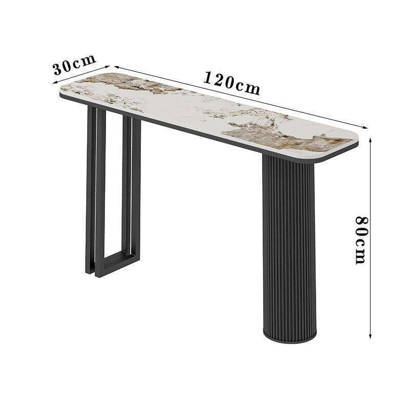 Meja batu pembahagi ruang tamu bar, jalur logam, pintu masuk, gaya Itali, meja konsol segi empat sama mewah ringan.
