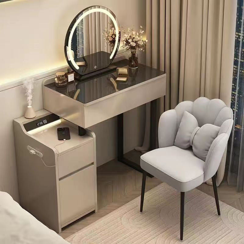 Modern Luxury Solid Wood Bedroom Dressing Table Multi-functional Storage Cabinet One Set