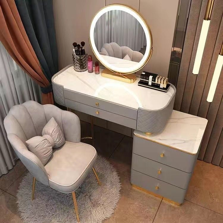Bedroom Clear Glass Nordic Style Small Simple Dressing Storage Cabinet Table