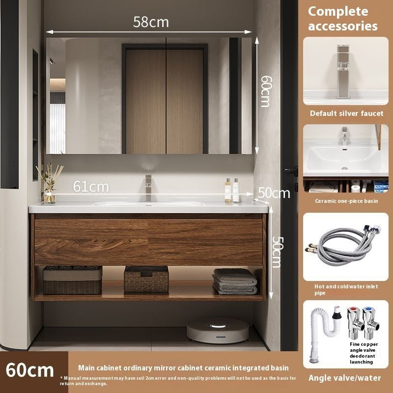 Kabinet kayu QW- Hua To Cermin pintar di bilik mandi Set sinki bilik mandi 