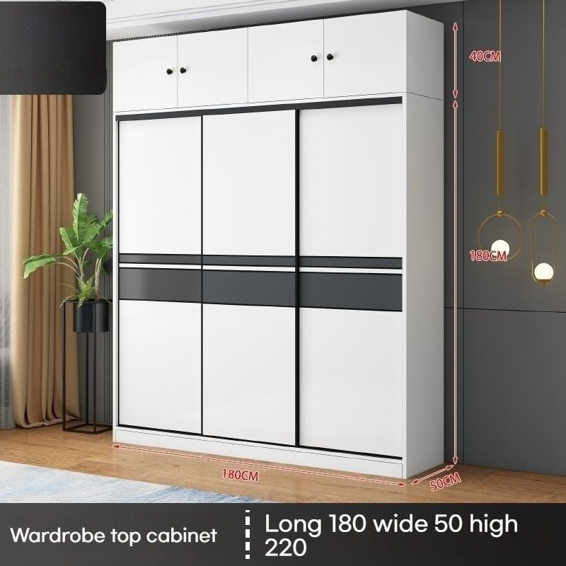 Kabinet moden ringkas pintu gelangsar bilik tidur rumah kayu padu