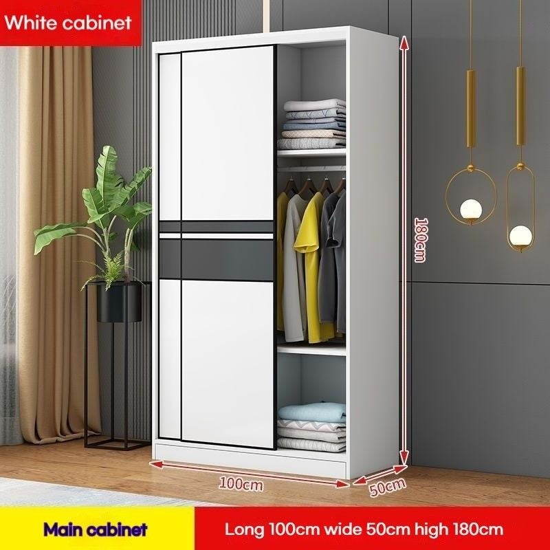 Kabinet moden ringkas pintu gelangsar bilik tidur rumah kayu padu