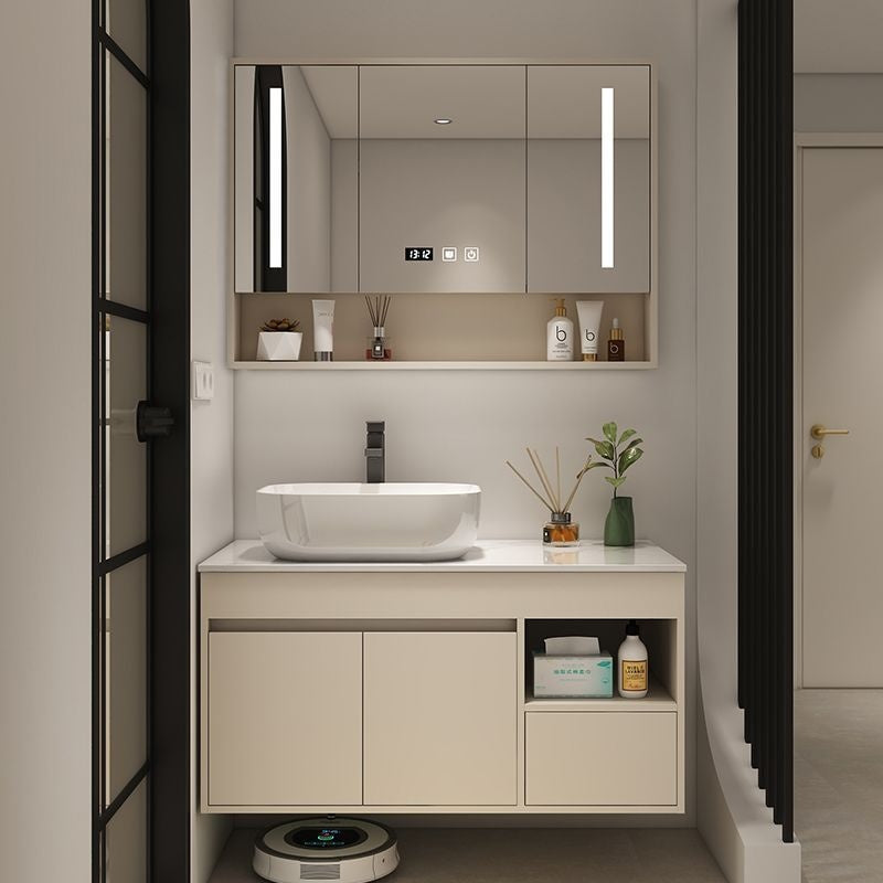 QW- Bilik Mandi Pintar, Kabinet Penyimpanan Bilik Mandi Cermin, Set Besen 