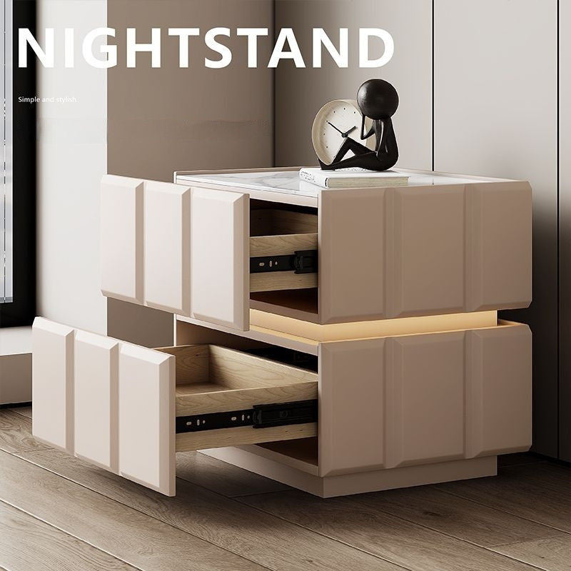 Large Capacity Bedroom Smart Bedside Table Modern Elegant Premium Storage Suspended Simple Light Check