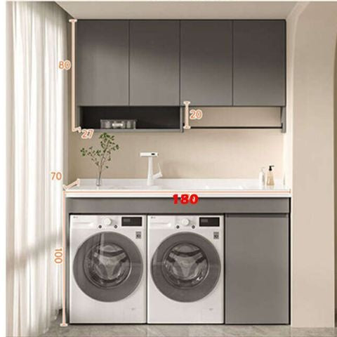 Set sinki bilik mandi aluminium QW- Kabinet simpanan bilik mandi Penyesuaian diterima 