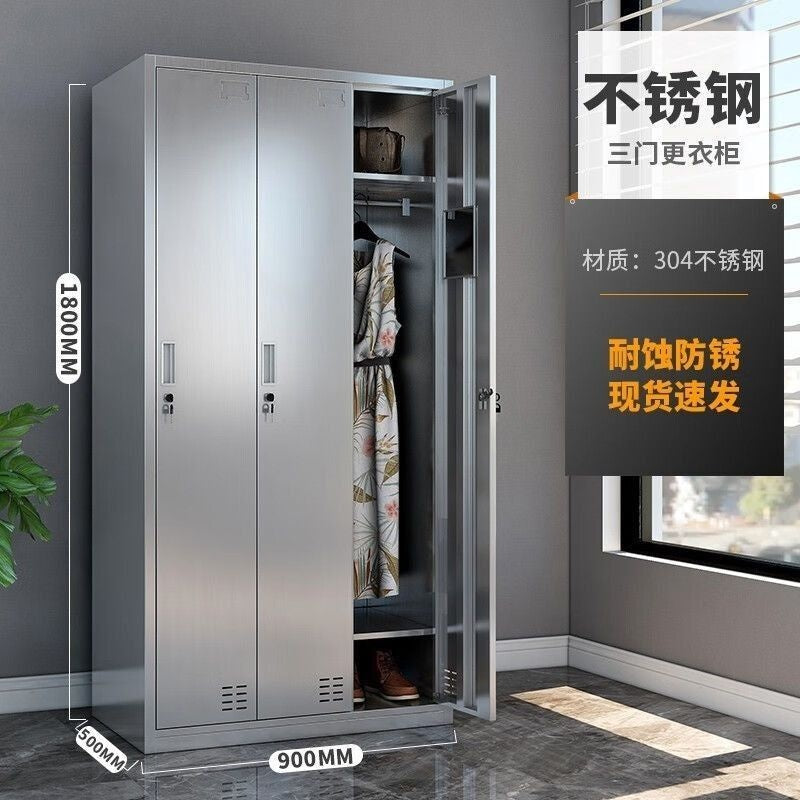 304 Extra Thick Wardrobe Stainless Steel Dust-free Storage Cabinet for Bathroom