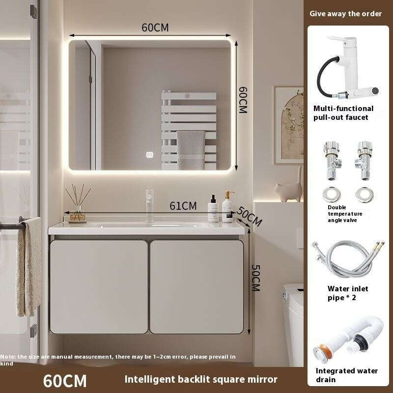 QW- Real wood storage cabinet smart mirror in the bathroom, bathroom sink