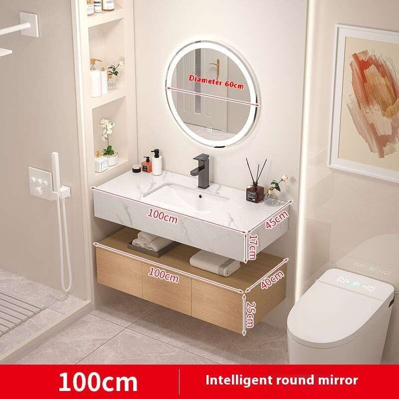 QW- Real wood storage cabinet smart mirror in the bathroom, bathroom sink