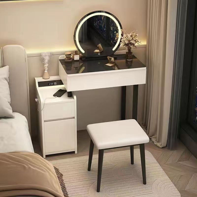 Modern Luxury Solid Wood Bedroom Dressing Table Multi-functional Storage Cabinet One Set