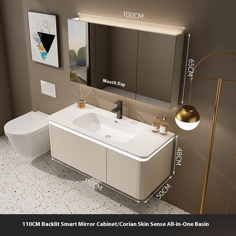 QW- Cream Style Storage Smart Mirror Cabinet in the Bathroom