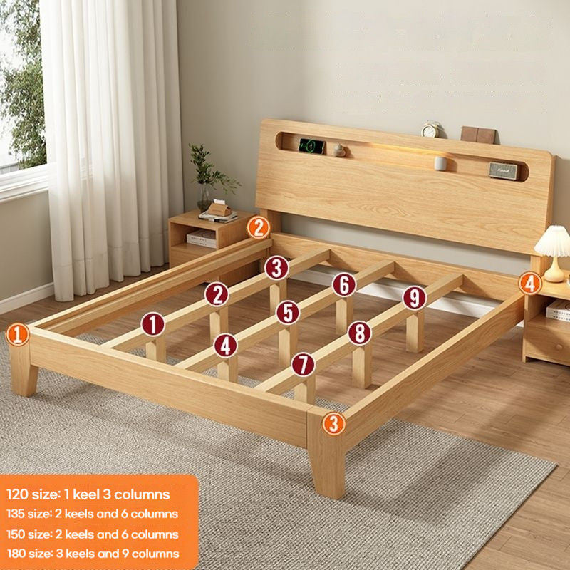 Drawer Storage Solid Wood 1.8 Meter Modern Simple Double Bedroom 1.2m1.5 Single Bed Frame