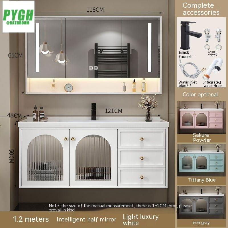 QW- Smart Mirror Real Wood Storage Bathroom Wash Cabinet