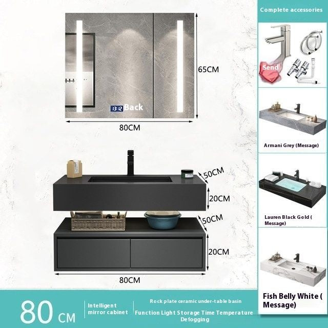 QW- Custom-made Premium Storage Cabinet Sink Set Smart Mirror Bathroom